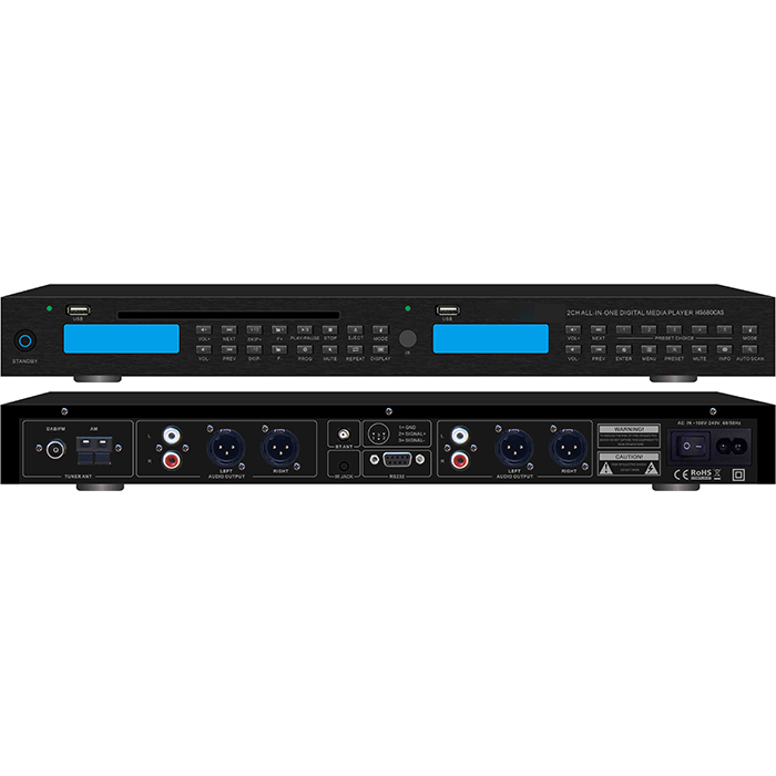 ZGR7306  CD、USBMP3、AM/FM收音、藍(lán)牙四合一雙通道播放器、帶RS232接口