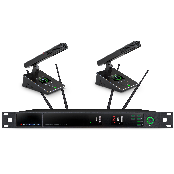 XLM-9732  遠距離無線真分集一拖二方管會議麥克風